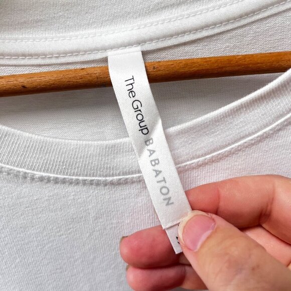 The Group Babaton White Cotton T-Shirt Dress With Pocket‎ Detail Size M - Picture 2 of 7